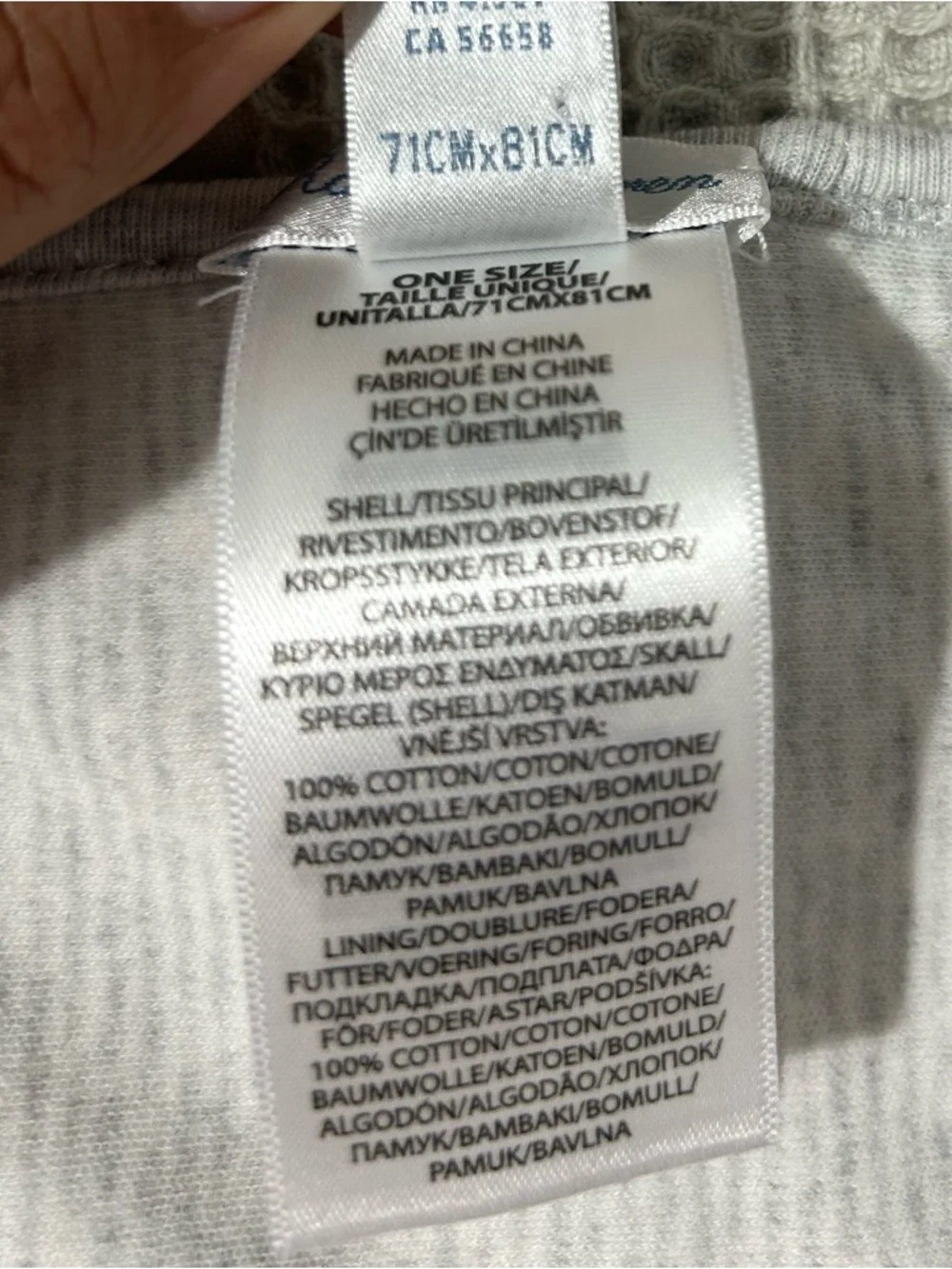 Ralph Lauren Heather Gray & White Baby Blanket with Teddy Print
